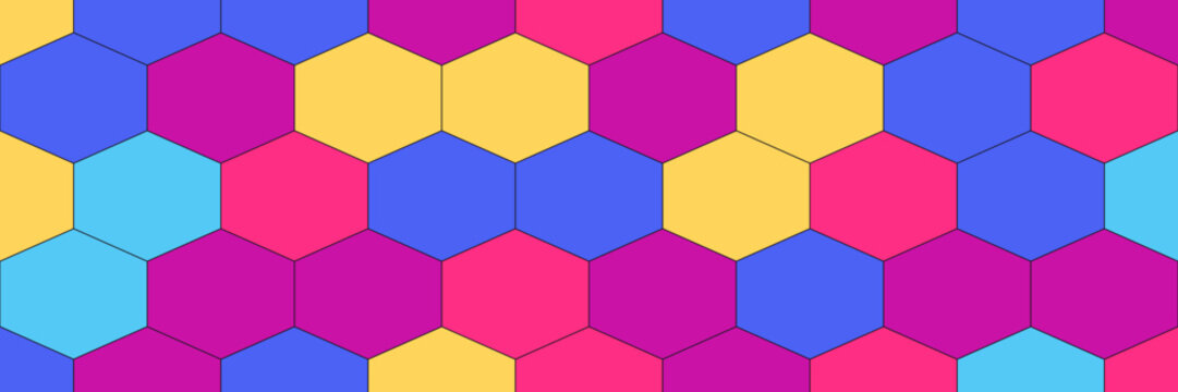 Seamless hexagon honeycomb pattern in vivid rose, geometric vector background for fabric print and packaging design