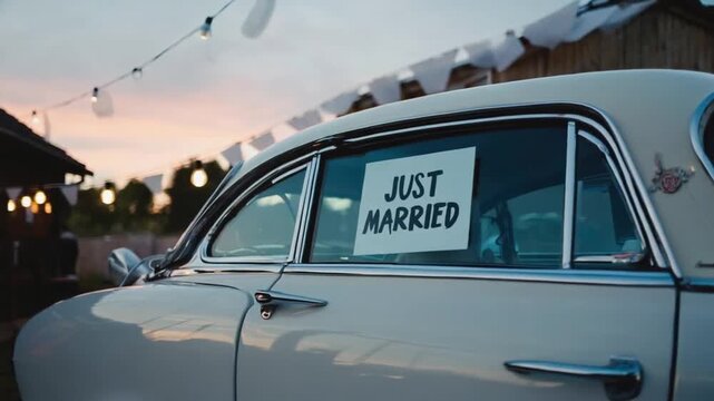 Newlyweds' car.