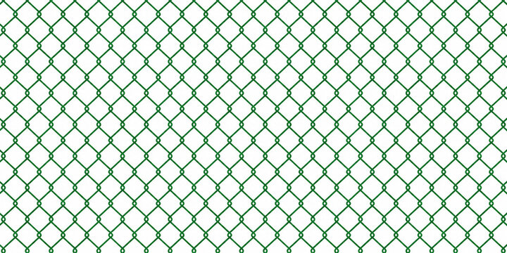 Green Chain Link Fence Seamless Pattern for Safety, Construction, Barrier and Security Background Design.