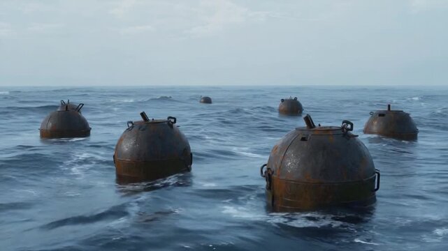 Mines at sea.