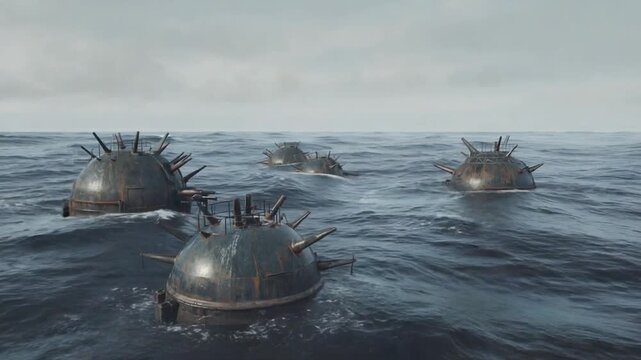 Mines at sea.