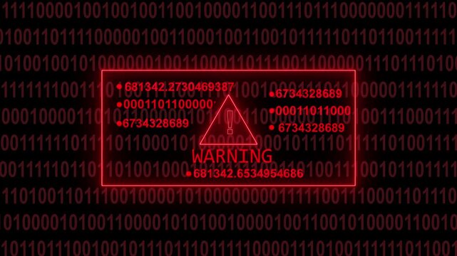 Digital glitch effect overlaying a red warning sign within a code editor displaying  syntax and system status messages creating a cybersecurity alert concept