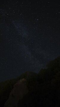 Perseid meteors lighting up the star-filled night sky over the Carpathian Mountains