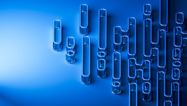 3D Blue Abstract Forms