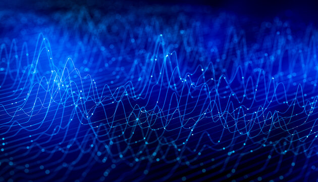 3D Blue Data Landscape