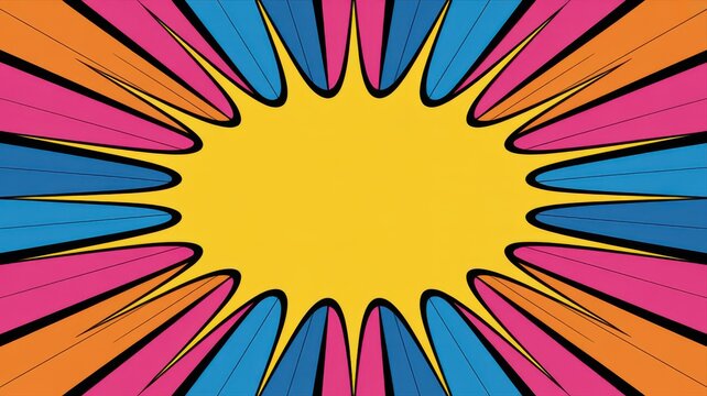 Comic book pop art burst background