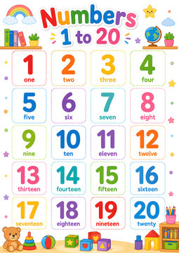 Preschool Numbers 1 to 20 Recognition Worksheet