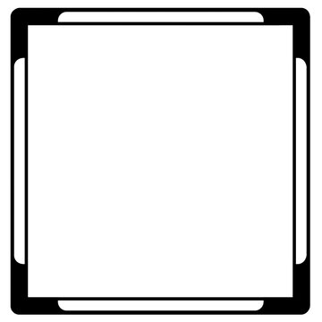 Modern Minimalist Black and White Square Frame Border with Empty Copy Space