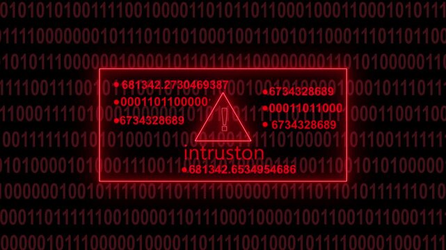 Digital glitch effect overlaying a red warning sign within a code editor displaying  syntax and system status messages creating a cybersecurity alert concept
