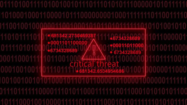 Digital glitch effect overlaying a red warning sign within a code editor displaying  syntax and system status messages creating a cybersecurity alert concept