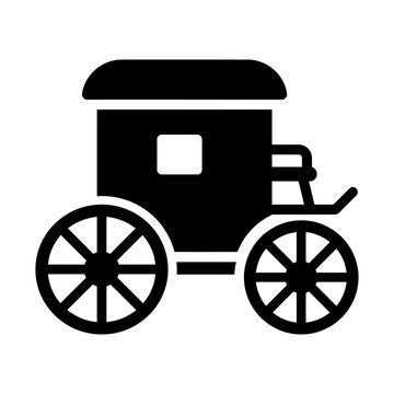 antique stagecoach glyph icon