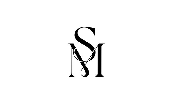 MS Monogram Logo Vector &ndash; Minimalist Letter MS & SM Initials 