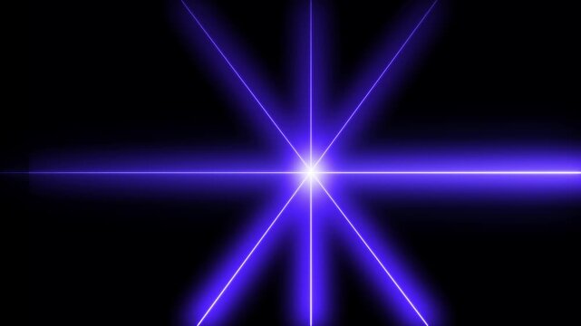 glowing blue neon Straight neon lazer animation of horizontal line on alpha background, straight neon lazer line, seamless loop
