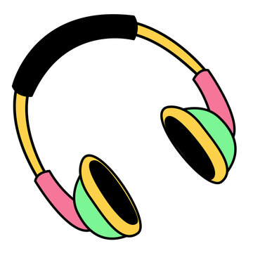 headphones vector illustration of a retro 
