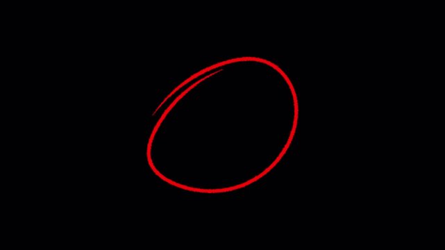 red circle marker with drawing effect on alpha channel