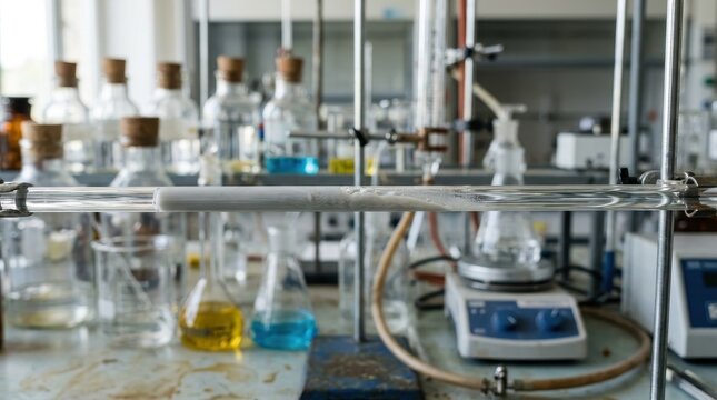 Laboratory Equipment and Glassware in Chemical Research Setting