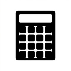 Naklejka premium Calculator icon silhouette. Flat design math tool symbol for business and finance apps.