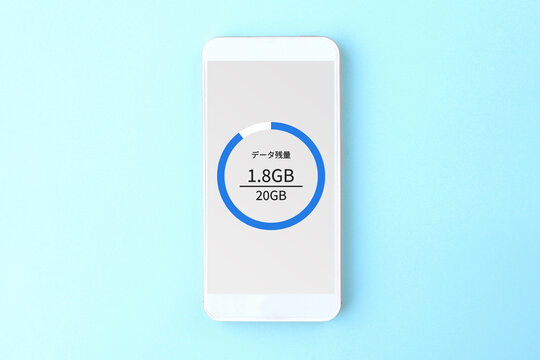 スマホの通信データの残量をイメージした静止画像素材