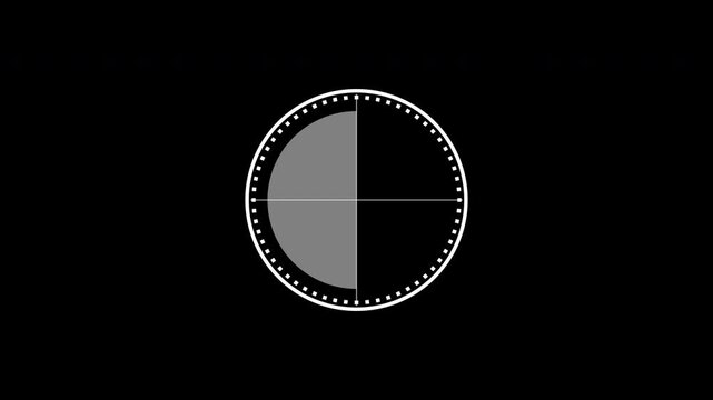 Circular Countdown Timer 10 Seconds No Numbers, Dot Progress Ring Animation, Alpha Channel Transparent 4K