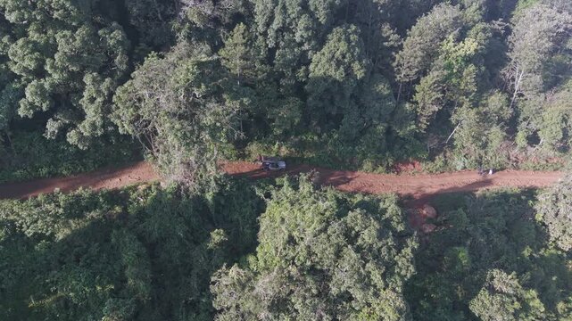 Aerial View of Misty Forest Hills in Lambasingi India