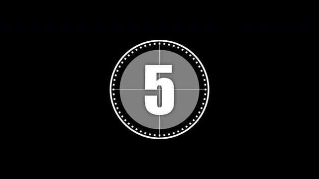 Circular Countdown Timer 10 Seconds with Numbers, Dot Progress Ring Animation, Alpha Channel Transparent 4K