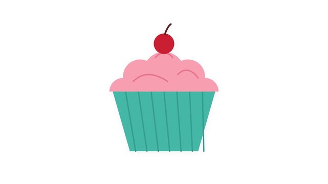 Cupcake icon showing sweet treat process for birthday party and celebration dessert