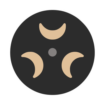 Abstract circular design with crescent shapes