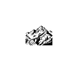 Naklejka premium Minimalist Mountain Silhouette Vector Art