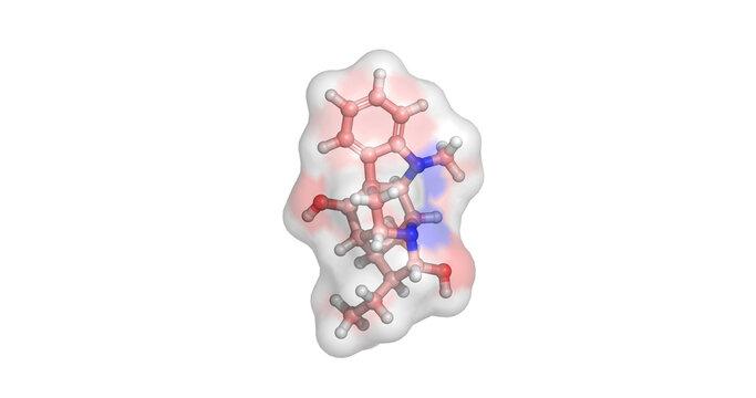 Ajmaline, Indian snakeroot toxin and heart sodium channel blocker, 3D molecule 4K