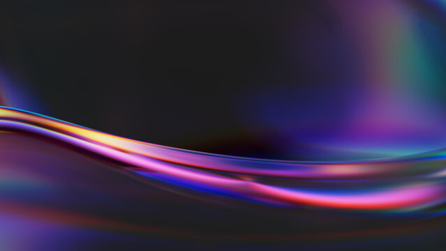 Abstract Holographic Light Wave Background with Colorful Neon Gradient