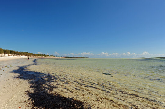 Madagascar, Baie de Sakalava, view on the white sand beach and transparent water