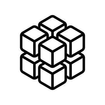 3D white puzzle cubes stacked in interlocking formation for design and problem-solving concepts