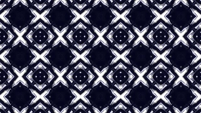Abstract geometric kaleidoscope background with repeating dark blue lattice pattern