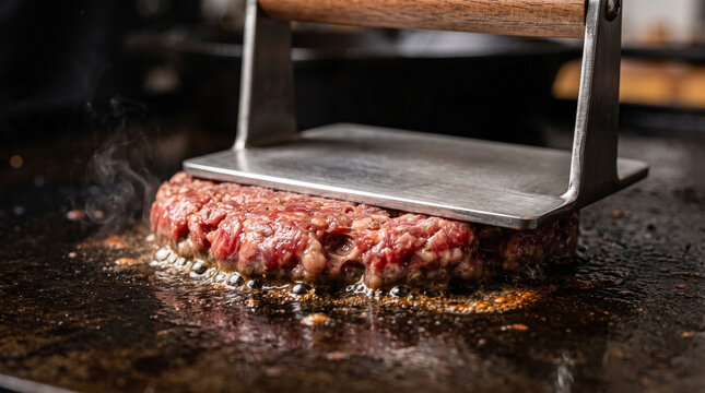 Grilled meat on the grill
