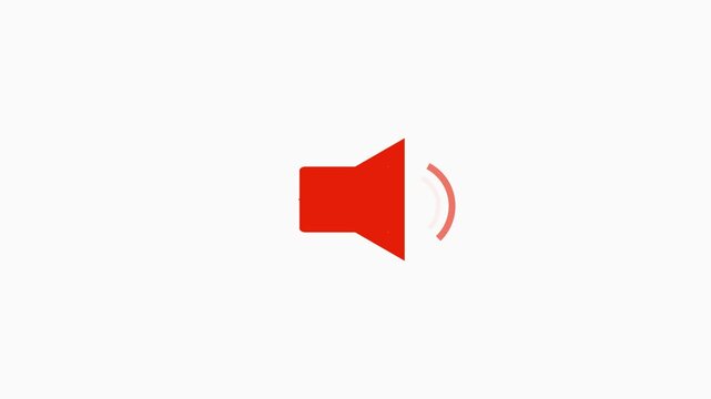 Red and White Speaker Volume Icons on Black Background
