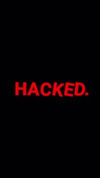 Red neon hacked text display bright glowing letters on transparent background. 4K Alpha Channel Portrait footage animation video