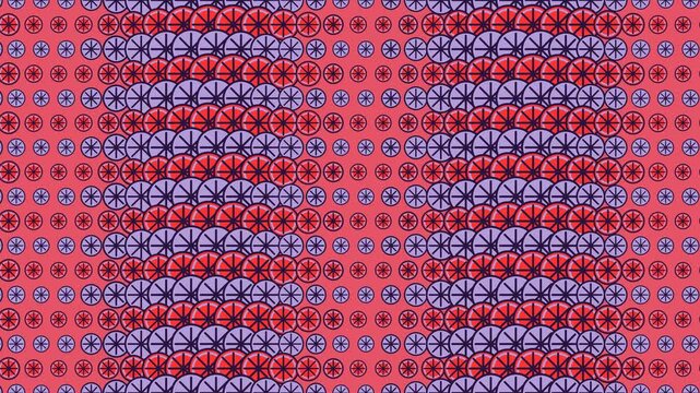 Purple and Red Mandala Floral Loop
