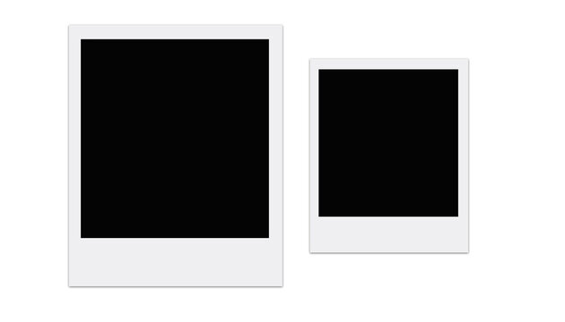 Empty Retro Instant Photo Frame Collection with White Paper Borders for Vintage Photography