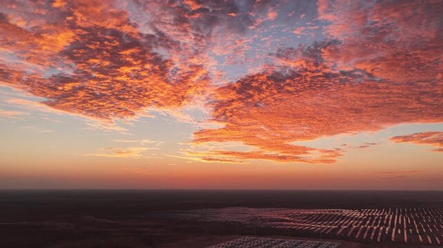 Aerial View of Utility-Scale Solar Farm with Battery Energy Storage System in Arid Desert