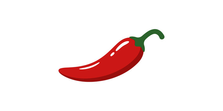 Fresh red chili pepper vegetable icon isolated on transparent background.