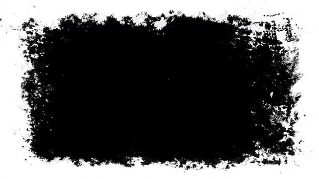 Grunge texture border animation for vintage video overlays on transparent background