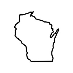 Minimalist wisconsin map outline on white background © Idooo