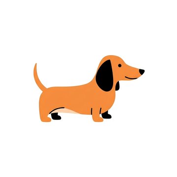 Cute dachshund vector illustration standing on a white background