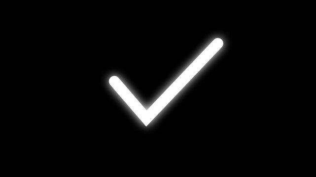 Animation check on Alpha Channel background. white check mark icon on white circle explosion animation. Yes sign. Correct vote icon on Alpha Channel background. Motion graphics. 4k video