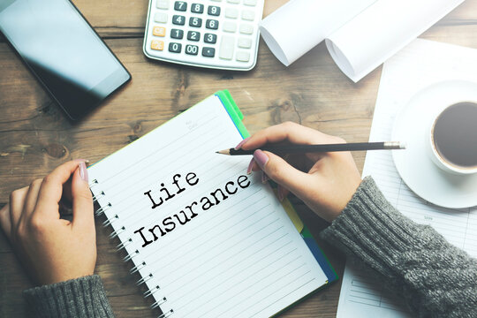 Life Insurance text on paper
