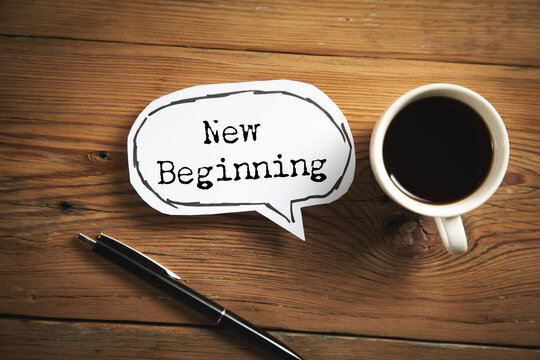 New Beginning text on paper