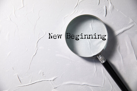 New Beginning text on paper