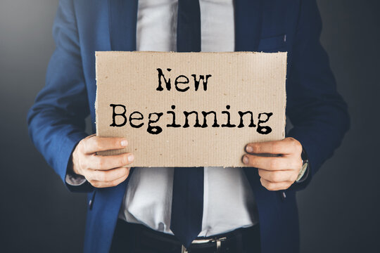 New Beginning text on paper