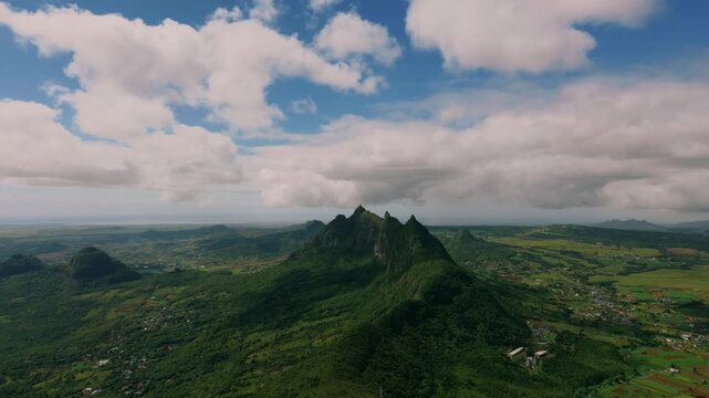 Time-lapse view of clouds above Moka range from Le Pouce peak in Mauritius 