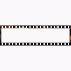 Fototapeta premium Blank Film Strip Texture with Perforated Edges on Isolated White Background